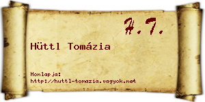 Hüttl Tomázia névjegykártya